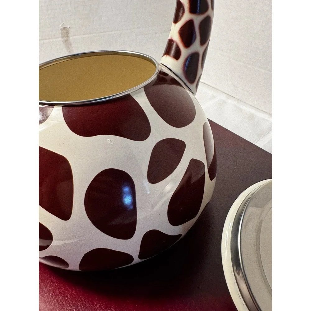 Supreme Housewares Giraffe Whistling  Enamel On Steel Teapot Tea Kettle